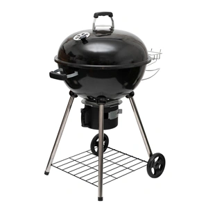 Gömbgrill, faszén, faszénbrikett, nyitható fedél, krómozott acél rostély, galvanizált acél széntartó, HOME GR03