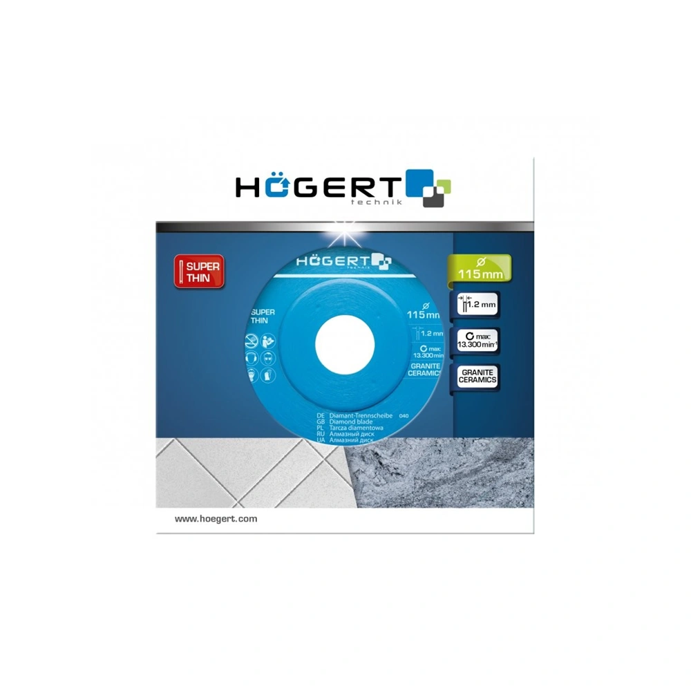 Gyémánt vágótárcsa 115  mm, csempe , HÖGERT HT6D721  / RENDELÉSRE