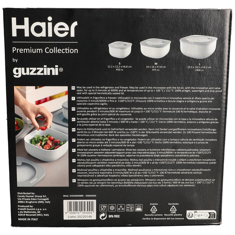 HAIER Premium Collection tárolóedény 3 db-os szett / RENDELÉSRE