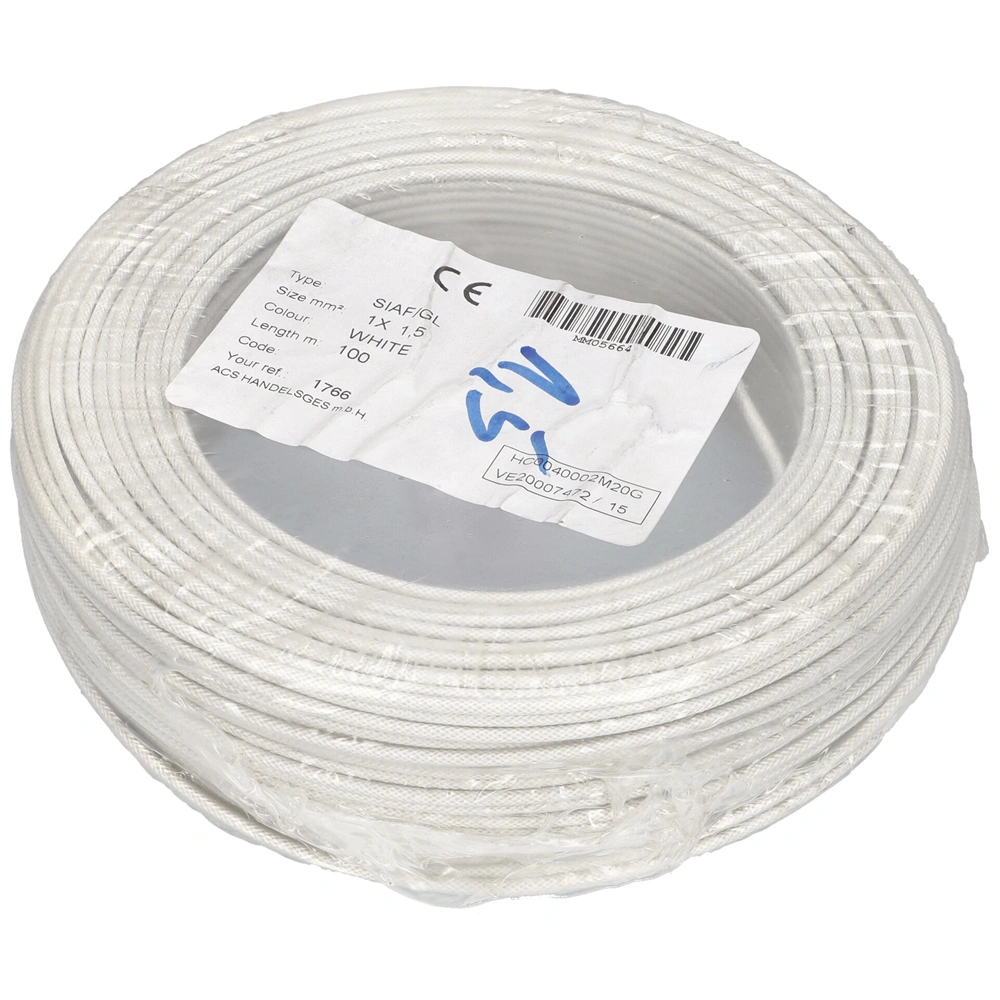 Hőálló vezeték  1.5 mm szilikon+üvegszál (300°C-ig hőálló) 100m-es tekercs / RENDELÉSRE