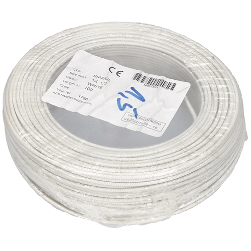 Hőálló vezeték  1.5 mm szilikon+üvegszál (300°C-ig hőálló) 100m-es tekercs / RENDELÉSRE