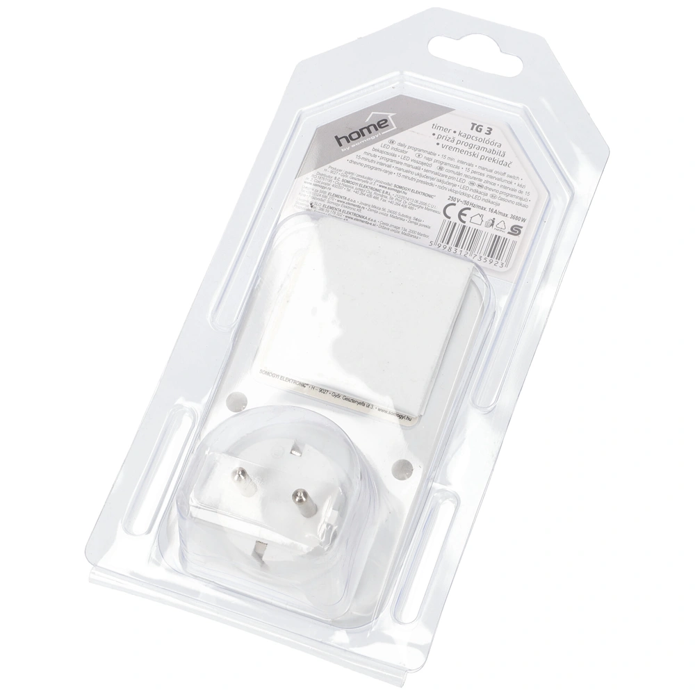 Időkapcsoló, mechanikus, beltéri, 24h/15min, HOME  TG 3