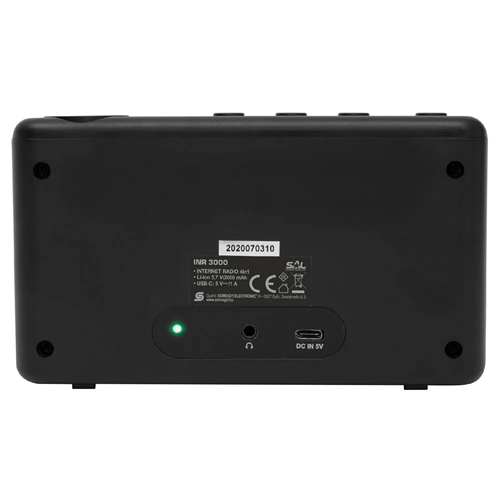 Internetrádió, 4in1, fekete, Bluetooth, LCD kijelző,  beépített akkuval, 11 óra üzemidő.,   SAL INR 3000 / RENDELÉSRE