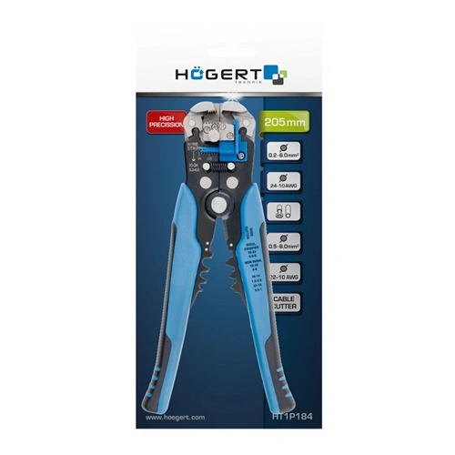 Kábel blankoló fogó, automata, 0,25-6  mm² , HÖGERT HT1P184