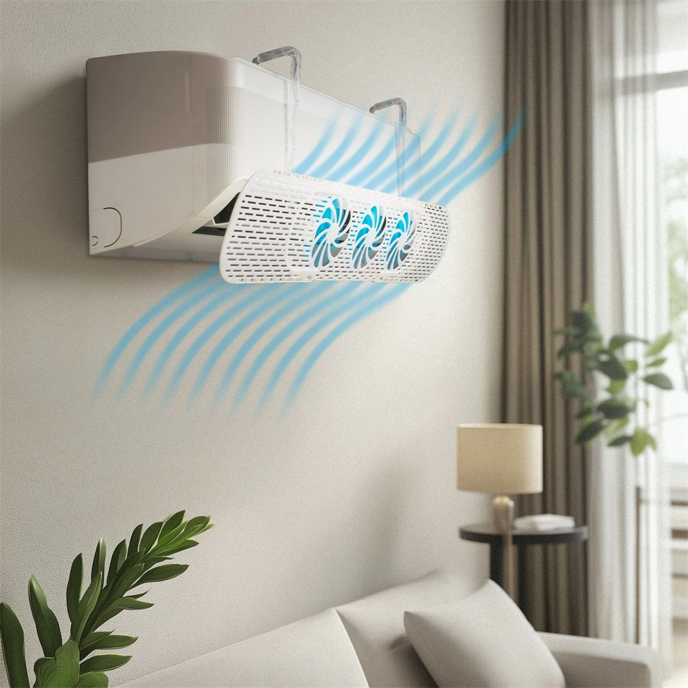 Klíma légterelő 3db ventilátorral, 55-88 cm állítható szélességű, akasztós,  fehér