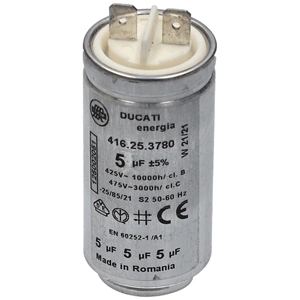 Kondenzátor 5uF üzemi, fém (eredeti) ELECTROLUX szárítógép