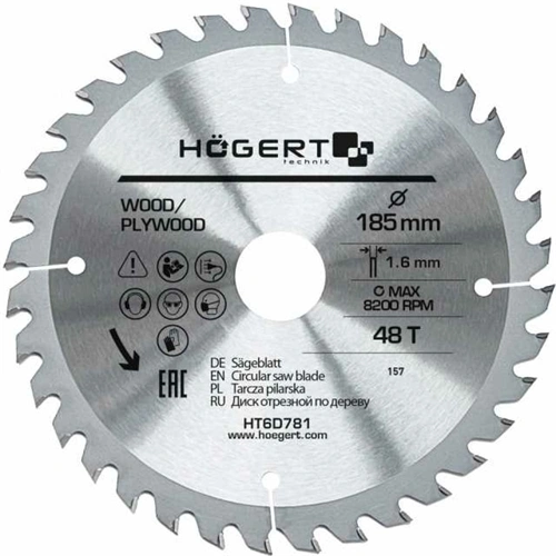Körfűrészlap fához,  185x30  mm 48 fogas , HÖGERT HT6D781  / RENDELÉSRE