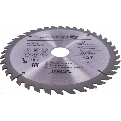 Körfűrészlap fához,  190x30  mm 40 fogas , HÖGERT HT6D784  / RENDELÉSRE