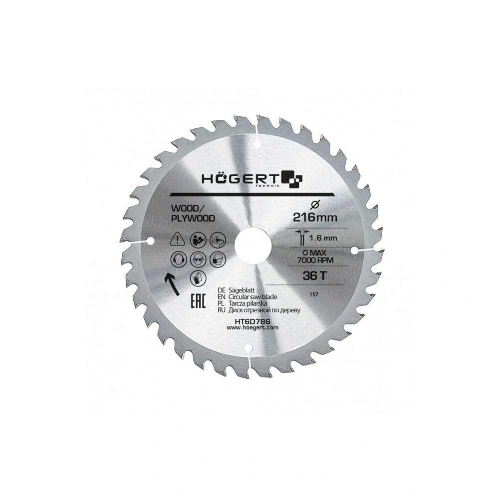 Körfűrészlap fához,  216x30  mm 36 fogas , HÖGERT HT6D786  / RENDELÉSRE