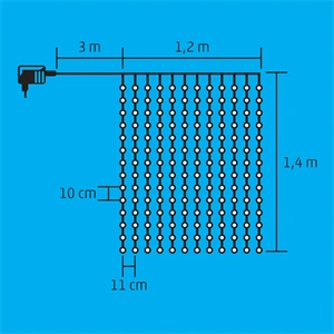 LED-es fényfüggöny, 100 db LED, 220x0,55 cm , hidegfehér, 8 program, IP44, / RENDELÉSRE LED-es fényfüggöny, 100 db LED, 220x0,55 cm , hidegfehér, 8 program, IP44, / RENDELÉSRE