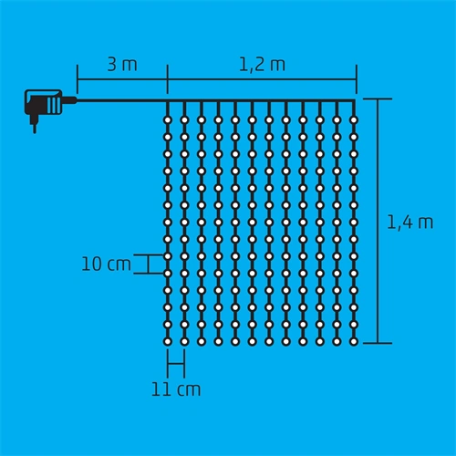 LED-es fényfüggöny, 100 db LED, 220x0,55 cm , hidegfehér, 8 program, IP44, / RENDELÉSRE LED-es fényfüggöny, 100 db LED, 220x0,55 cm , hidegfehér, 8 program, IP44, / RENDELÉSRE