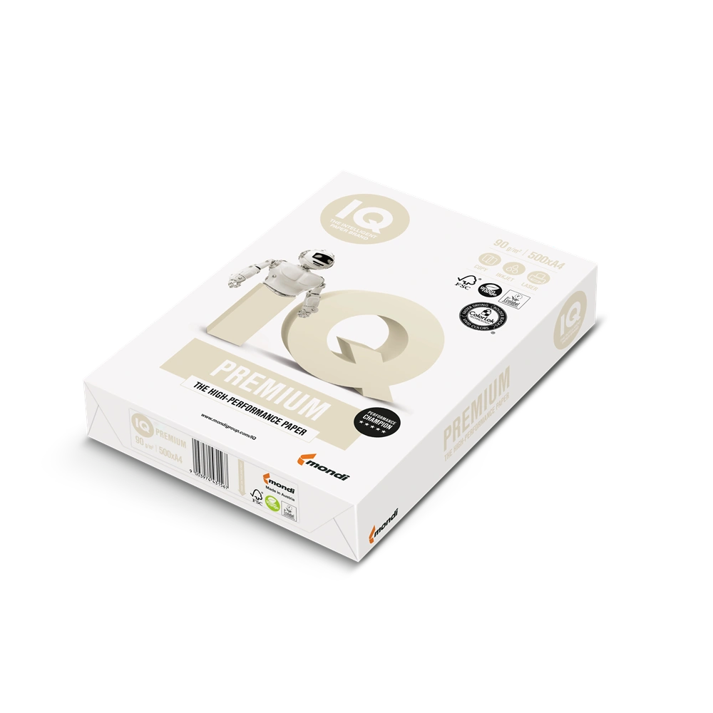 Másolópapír A4, 90g, IQ Premium 500ív/csomag,