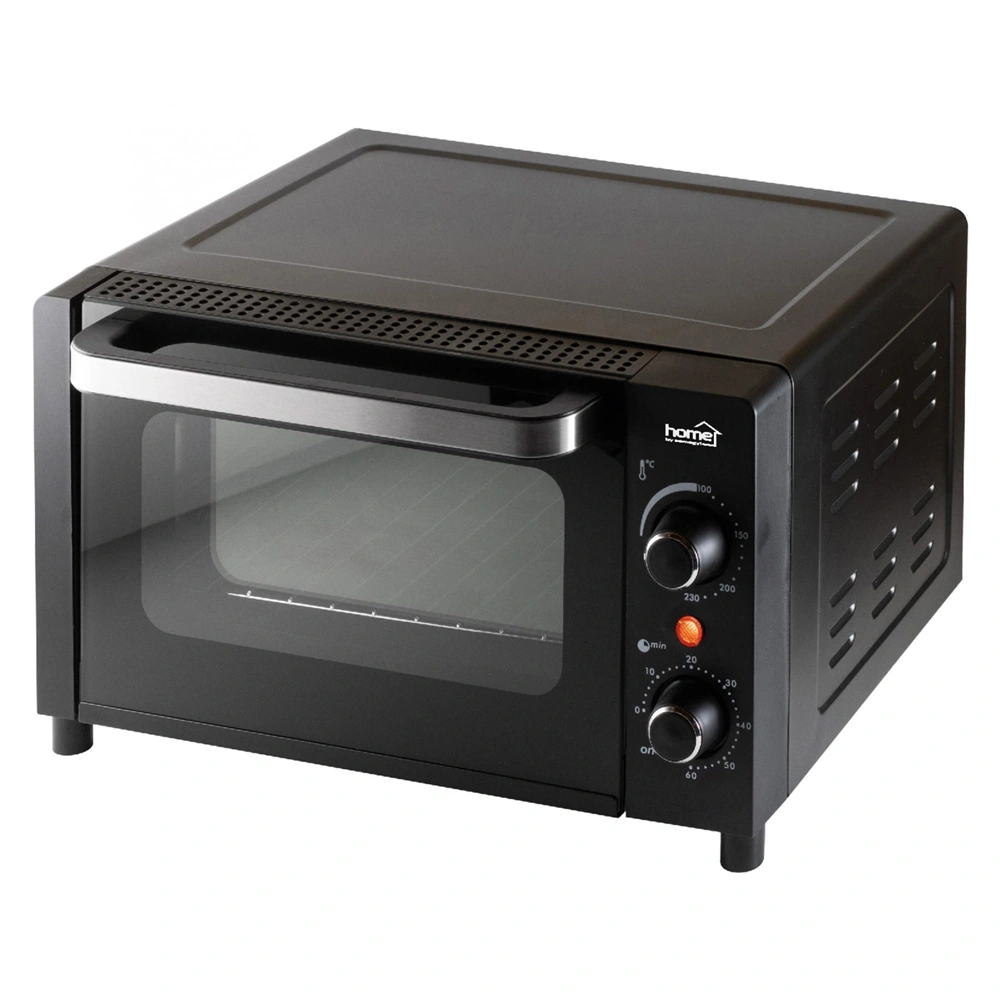 Mini sütő, fekete, 9l, 1050W, max. 230 °C, dupla üvegezésű ajtó, HOME HG MS 10 / RENDELÉSRE
