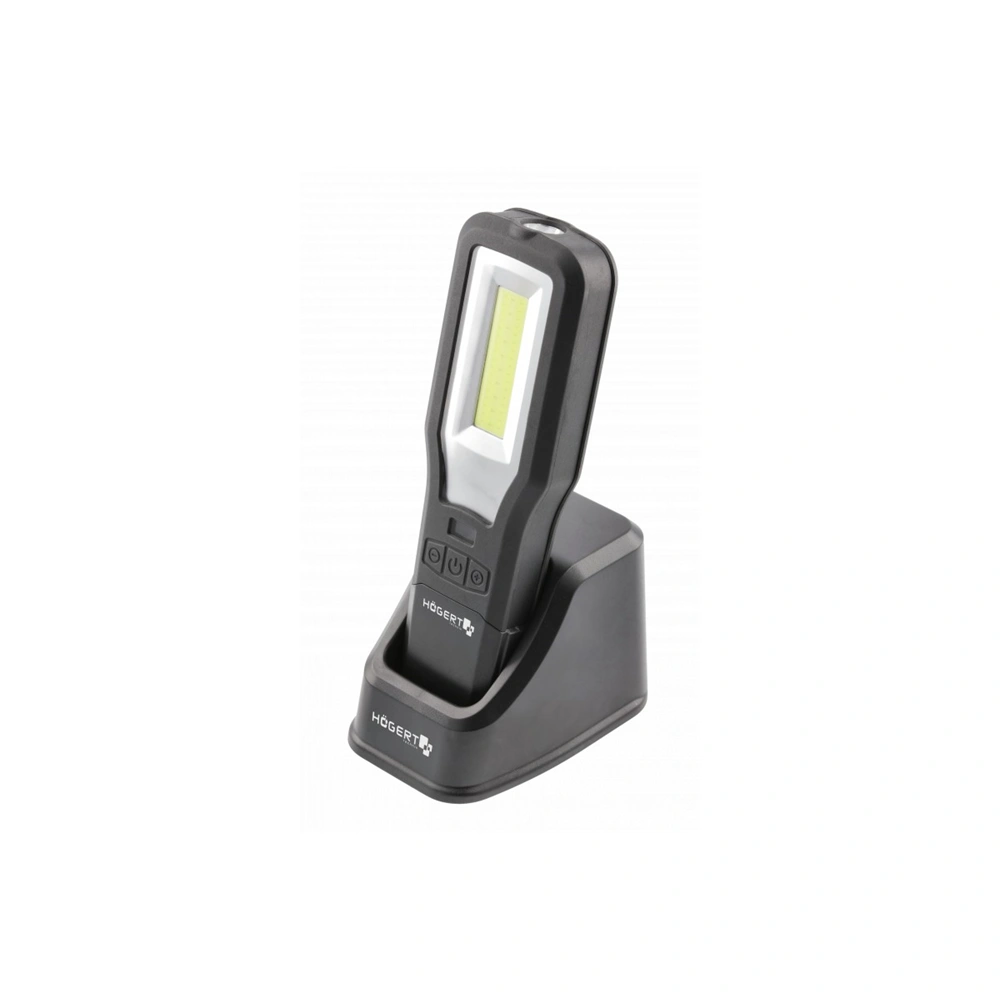 Munkalámpa, akkumulátoros, COB 10W, LED 5W, IP54,  max 550 lm, PowerBank funkció, töltő, HÖGERT HT1E408  / RENDELÉSRE