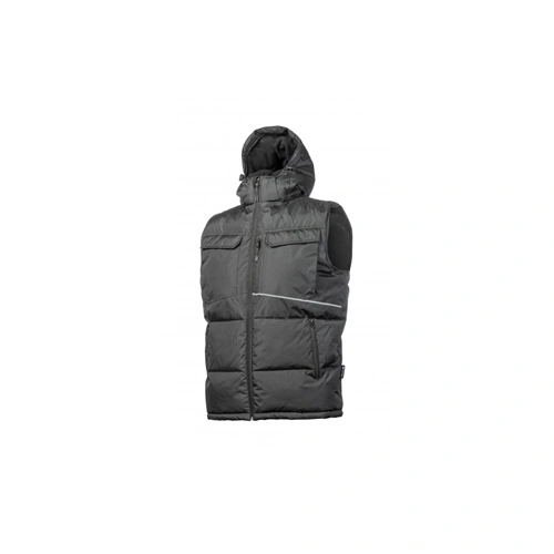 Munkavédelmi mellény, levehető kapucnival, bélelt, 5 zseb, fényvisszaverő, 2XL-es, HÖGERT HT5K920-2XL / RENDELÉSRE