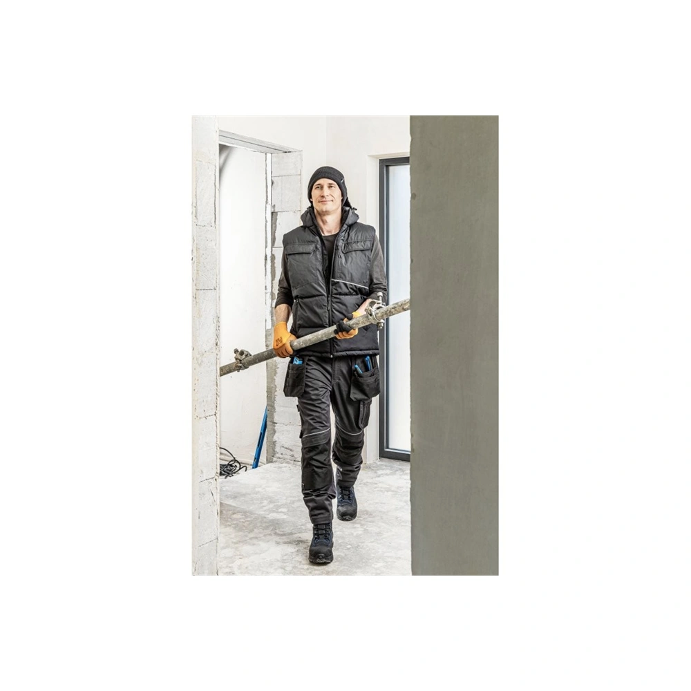 Munkavédelmi mellény, levehető kapucnival, bélelt, 5 zseb, fényvisszaverő, L-es, HÖGERT HT5K920-L / RENDELÉSRE