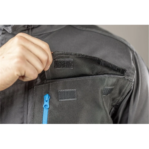 Munkavédelmi overáll, 3XL (58), sötétszürke, átmeneti, 6db zseb, állítható derék, HÖGERT HT5K820-3XL / RENDELÉSRE