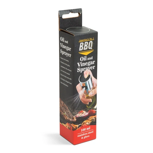 Olaj és ecet permetező spray, 100 ml, rozsdamentes acél