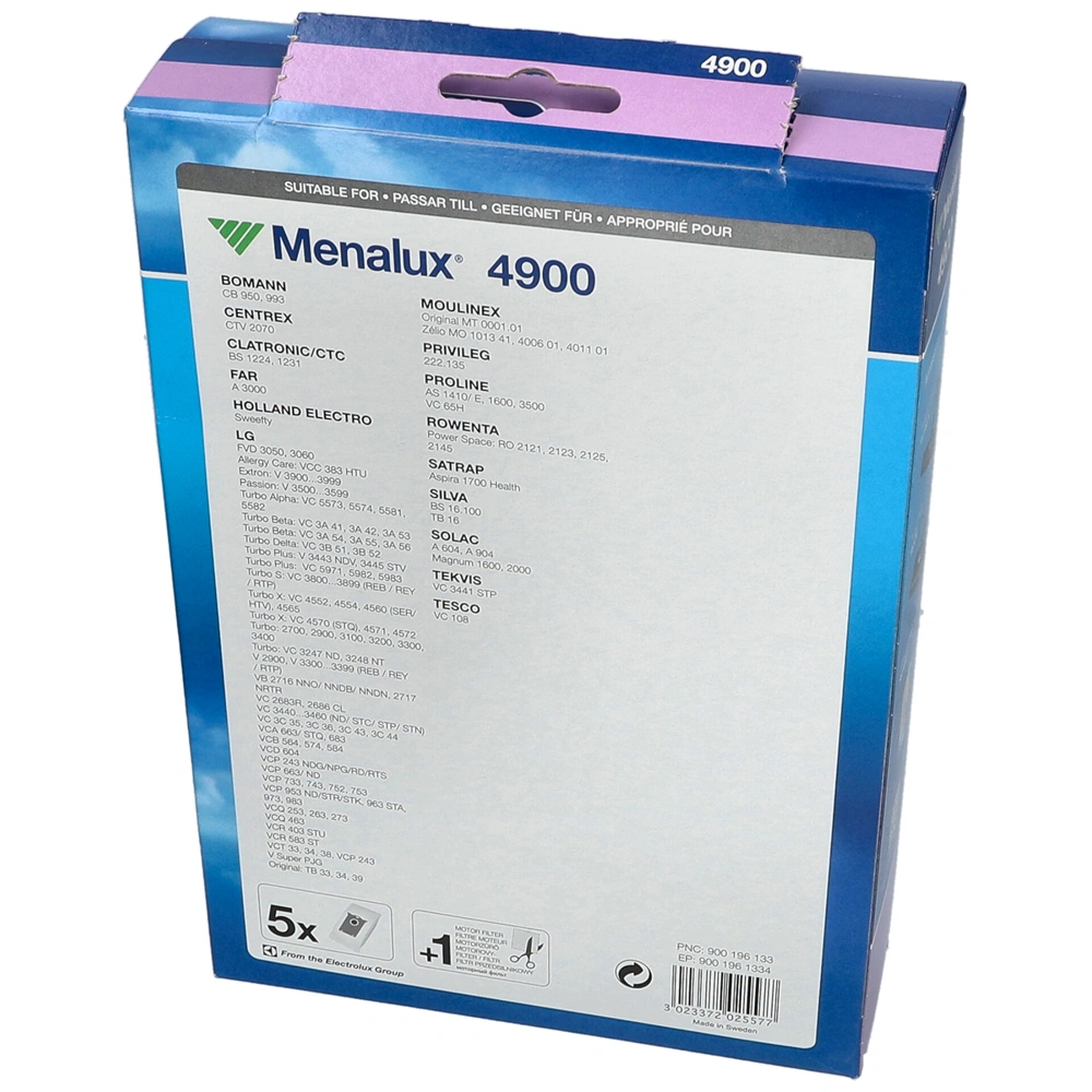 Porzsák, mikroszálas 5db-os MENALUX 4900 T172 (univer.) LG/GOLDSTAR,BOMANN,CLATRONIC,MOULINEX,PRIVILEG,SOLAC porszívó