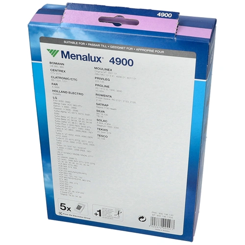 Porzsák, mikroszálas 5db-os MENALUX 4900 T172 (univer.) LG/GOLDSTAR,BOMANN,CLATRONIC,MOULINEX,PRIVILEG,SOLAC porszívó
