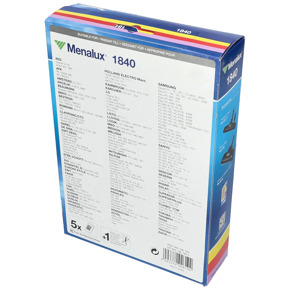 Porzsák, mikroszálas 5db+szűrő MENALUX 1840 T183 (univer.) PROGRESS,NILFISK,SAMSUNG,BOMANN,DAEWOO,LG,,KARCHER porszívó