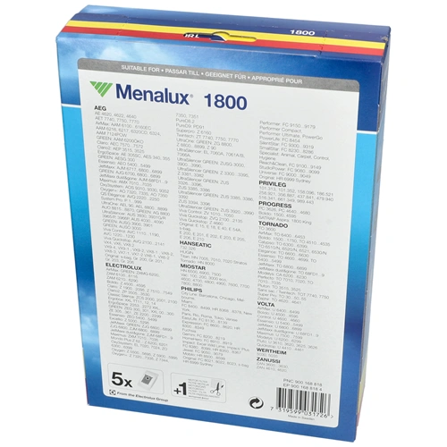 Porzsák, mikroszálas MENALUX 1800 /T197/T138/  S-BAG 5db-os (eredeti) ELECTROLUX porszívó