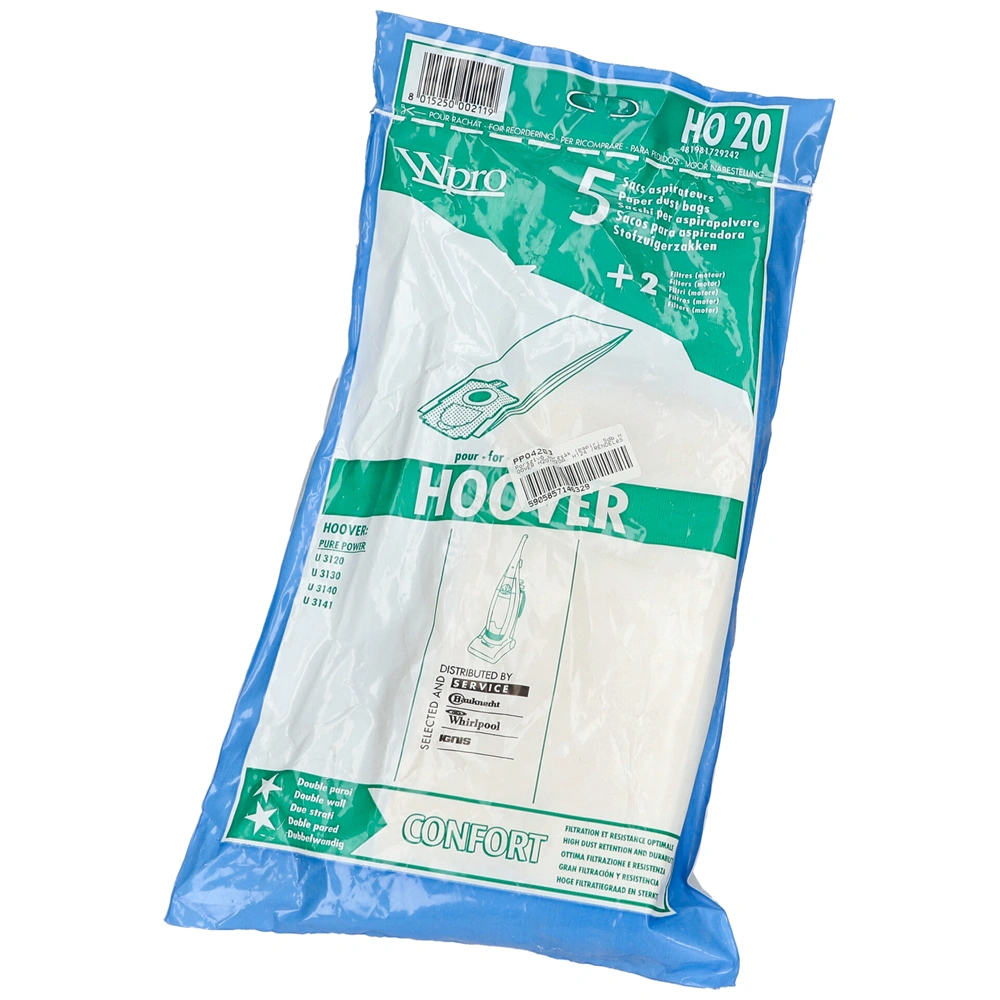 Porzsák, papír 5db-os (univerzális) HOOVER porszívó pl: HO20 H20, H20A, H124 / RENDELÉSRE