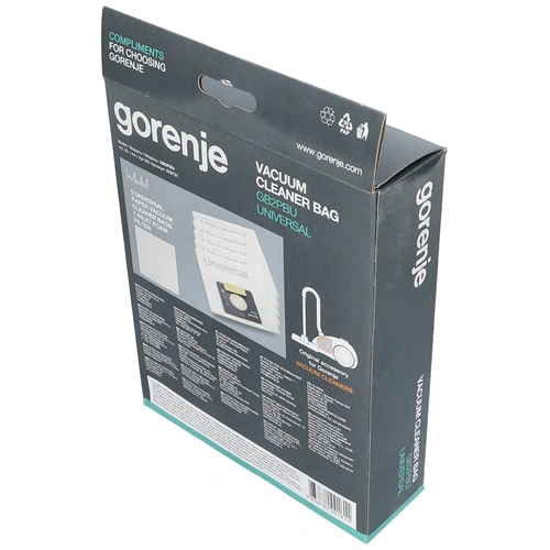 Porzsák, papír 5db+szűrő (eredeti) GORENJE porszívó pl: VCK1800EA, VCK1801B, TRITON
