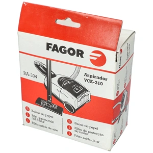 Porzsák, papír RA304 5db-os (eredeti) FAGOR porszívó pl: VCE-310 / RENDELÉSRE