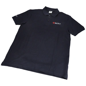 Prémium póló kék L +logó FRUIT OF THE LOOM