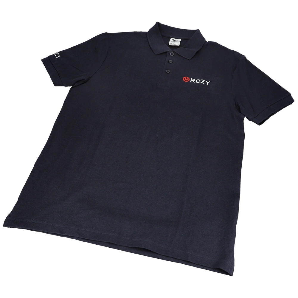 Prémium póló kék L +logó FRUIT OF THE LOOM