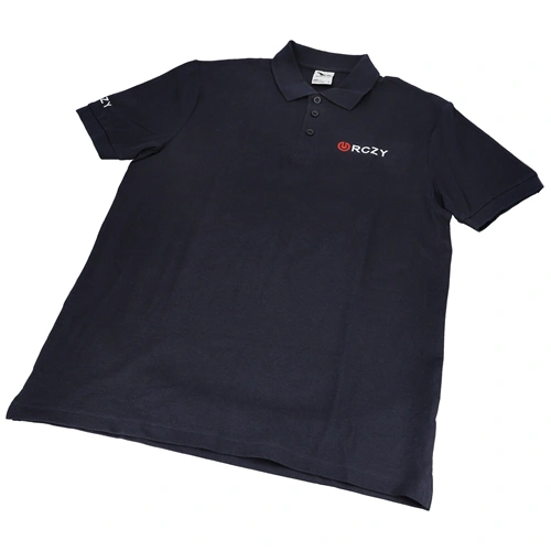 Prémium póló kék L +logó FRUIT OF THE LOOM