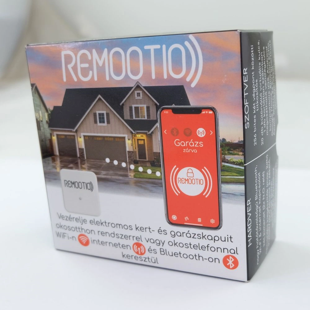 Remootio 2.0 Garázs- és kertkapunyitó készülék, WI-FI, BlueTooth és Internet, 20 kulcsos