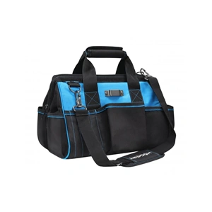 Szerszámostáska, erősített textil anyag, 8 belső és 17 külső zseb, 5 láb, 39 x 21.5 x 27 cm, HÖGERT HT7G201