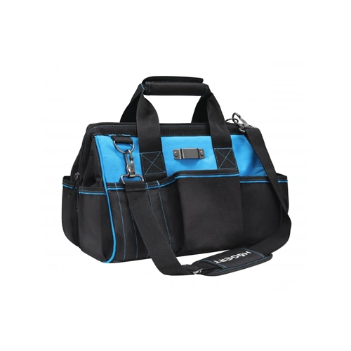 Szerszámostáska, erősített textil anyag, 8 belső és 17 külső zseb, 5 láb, 39 x 21.5 x 27 cm, HÖGERT HT7G201