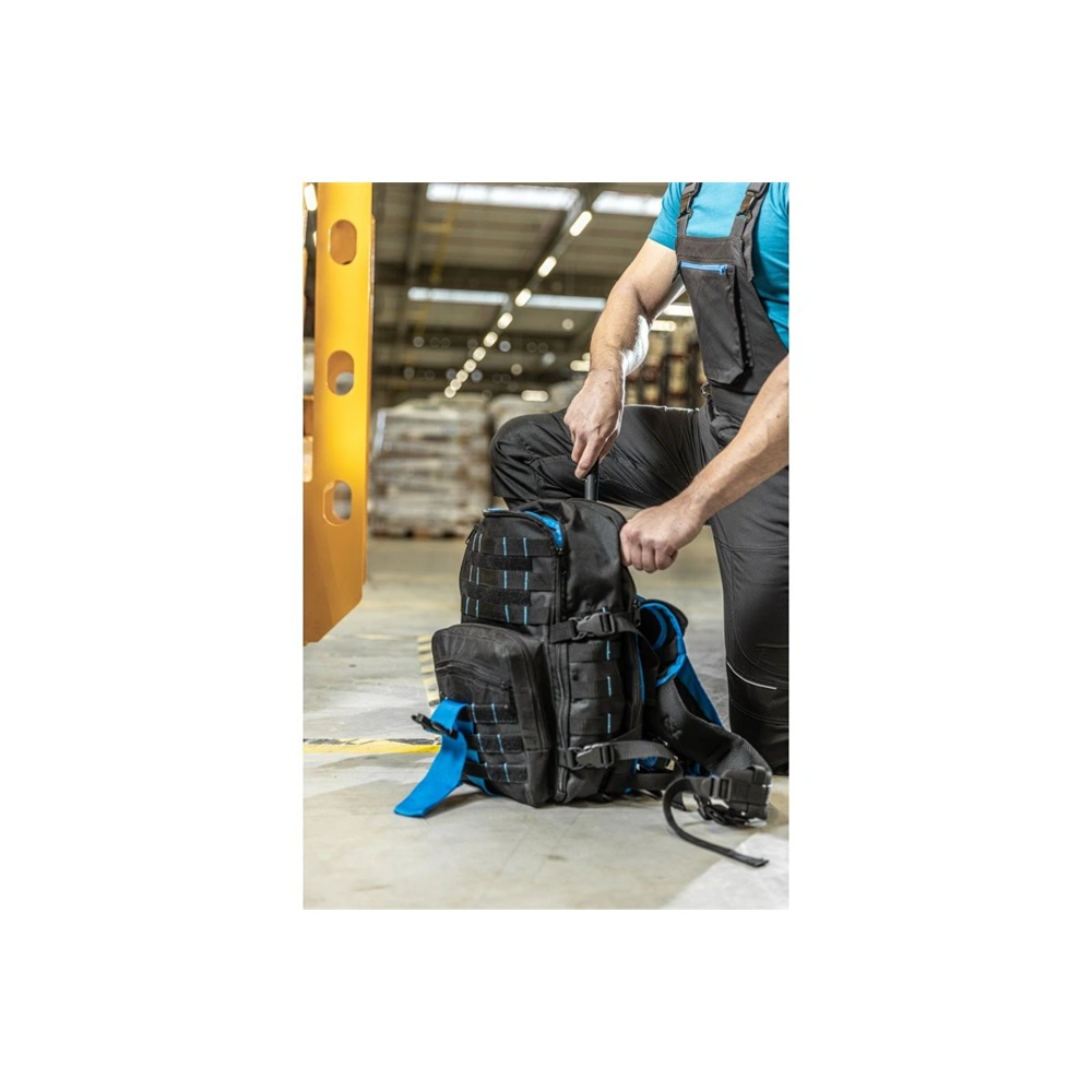 Szerszámtartó hátizsák, erősített anyag, 11 zseb, állítható térfogat, 33 x 46 x 24 cm, HÖGERT HT7G220 / RENDELÉSRE