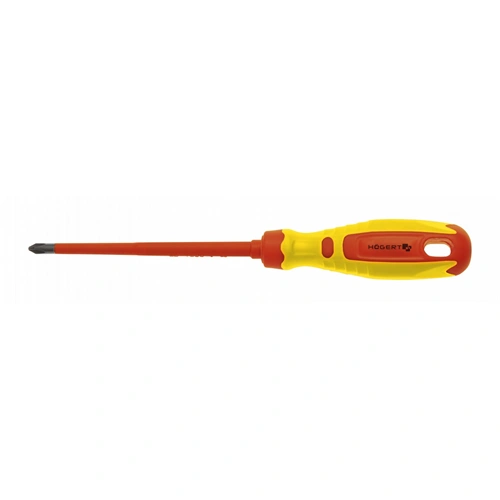 Szigetelt csavarhúzó, csillag fejű, mágneses, PH2 x 100  mm vékony szár, 1000V , HÖGERT HT1S966