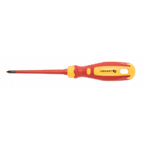 Szigetelt csavarhúzó, csillag fejű, mágneses, PZ2 x 100  mm vékony szár, 1000V , HÖGERT HT1S969
