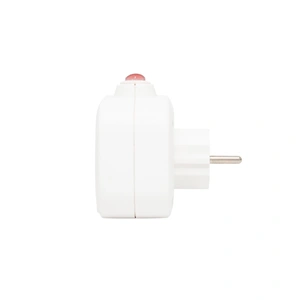 T-alakú hálózati földelt elosztó, 3 kapcsolóval, gyerekvédelem, IP20, 16A, 3680W, fehér, HOME  TPF 3K