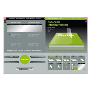 Tankönyvborító öntapadó, 50x33cm, 10 ív/csomag, Ars Una, víztiszta
