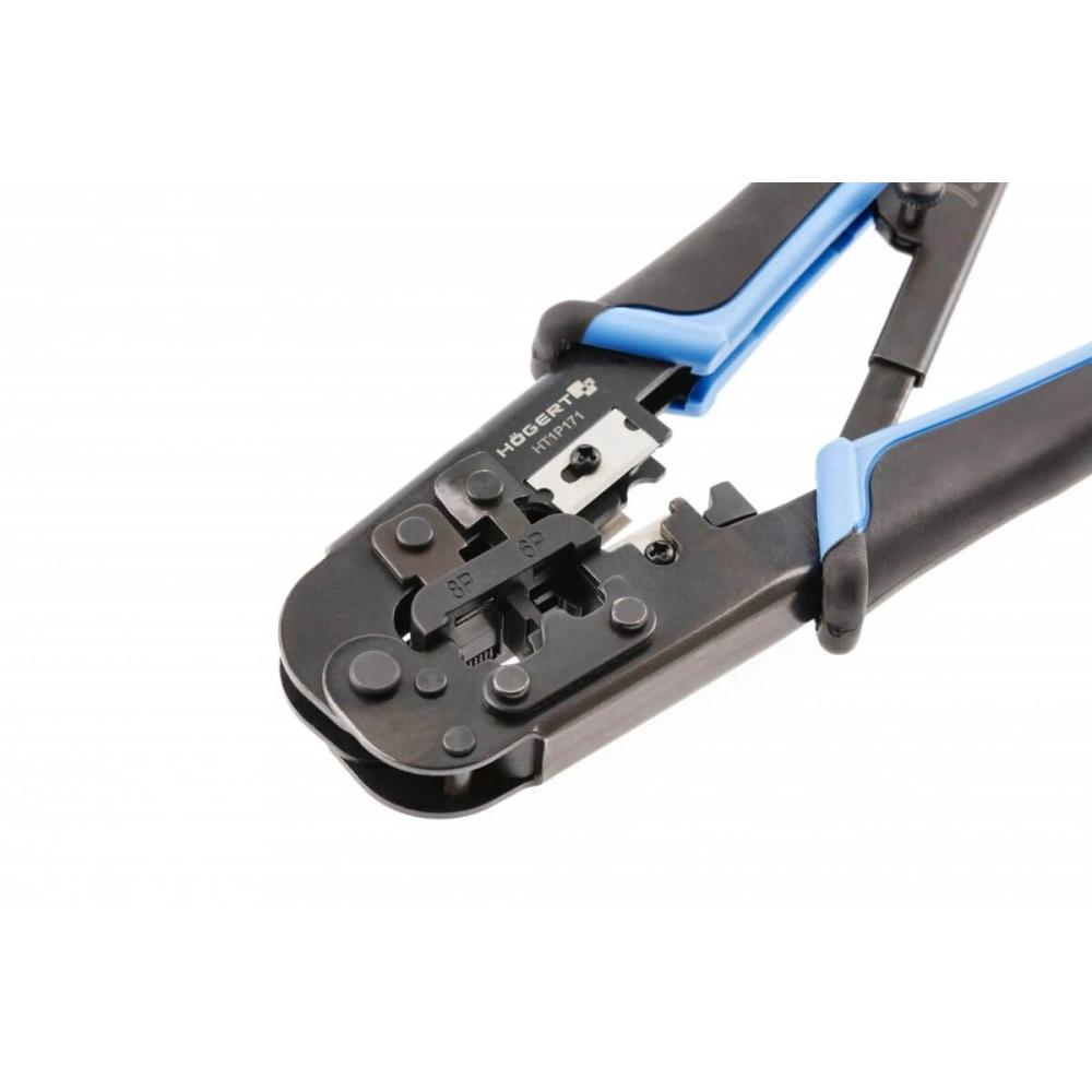 Telefoncsatlakozó prés, krimpelő, 6P, 8P, RJ45, RJ11, RJ12, 137  mm , HÖGERT HT1P171