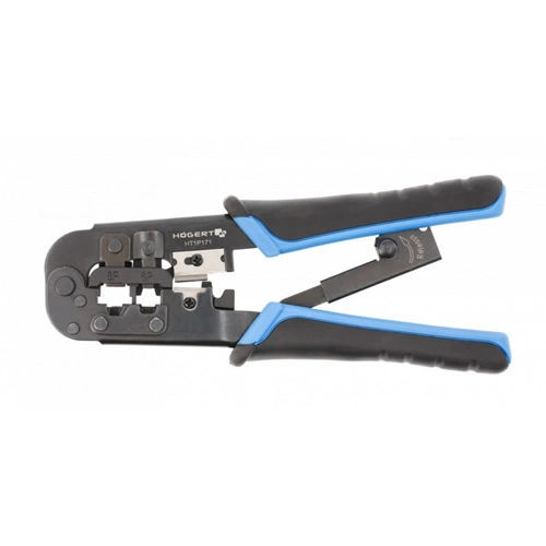 Telefoncsatlakozó prés, krimpelő, 6P, 8P, RJ45, RJ11, RJ12, 137  mm , HÖGERT HT1P171