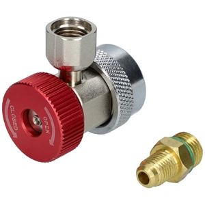 Töltő csatlakozó autóklíma R134a M12x1,5 HP (piros) EGYSZERŰ, átalakítóval / RENDELÉSRE