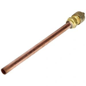 Töltőcső + szelep 10 cm csővel D=6,3 mm (univerzális) hűtőgép