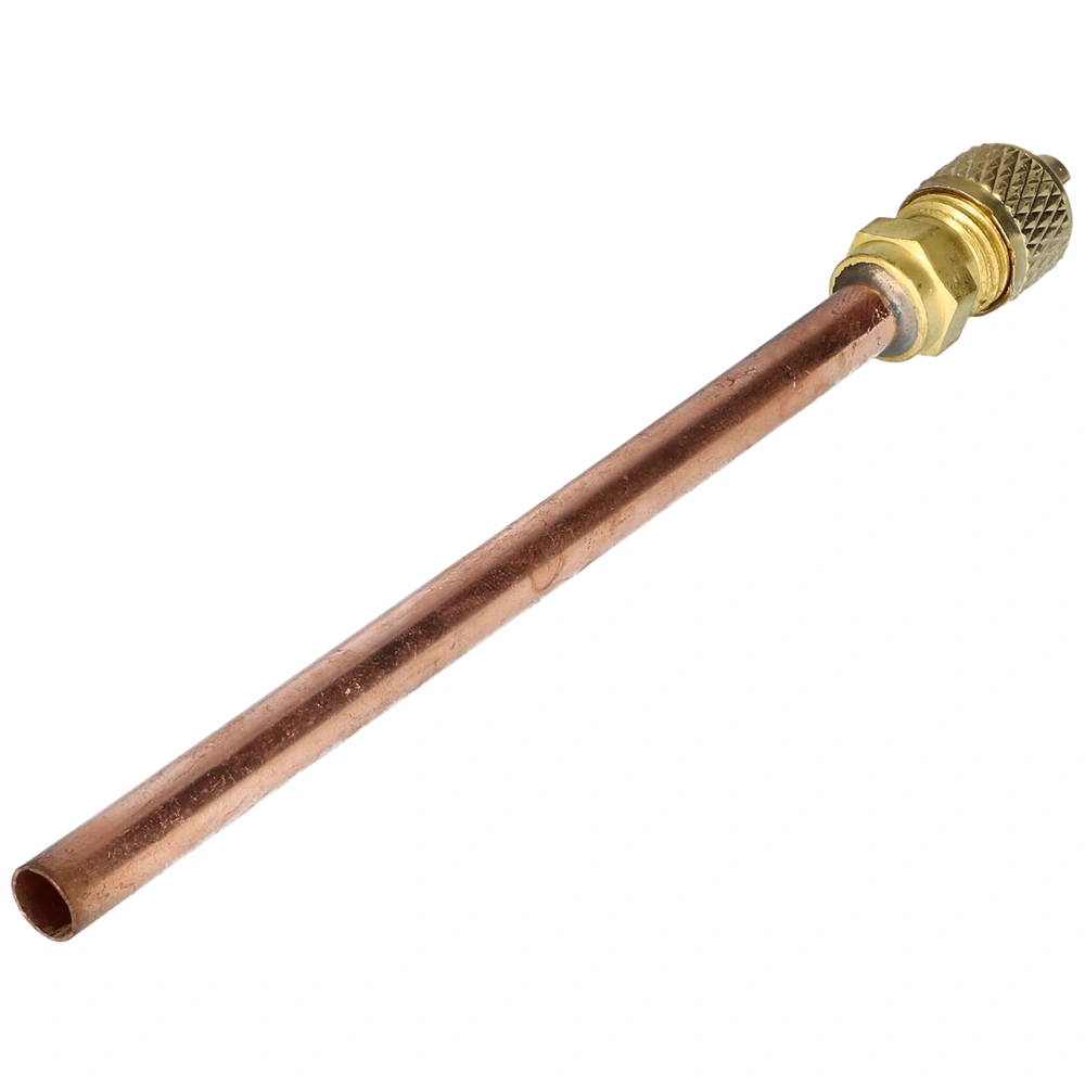 Töltőcső + szelep 10 cm csővel D=6,3 mm (univerzális) hűtőgép