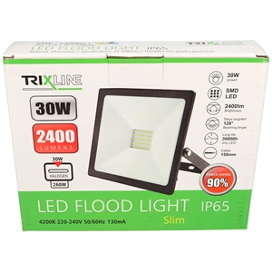 Trixline kültéri LED reflektor 30W dönthető IP65 4200K 2400lm / RENDELÉSRE