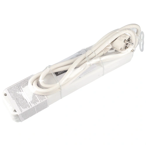 Túlfeszültség védett hálózati elosztó, kapcsolós, 4 aljzat, 4,5kA, 16A, IP20, 3500W-ig, 1,5 m, HOME NVT 04K/WH