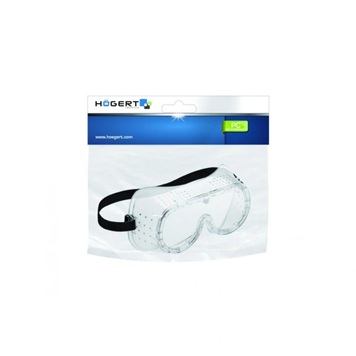 Védőszemüveg szellőzővel, köszörűs szemüveg, pántos, víztiszta , HÖGERT HT5K003