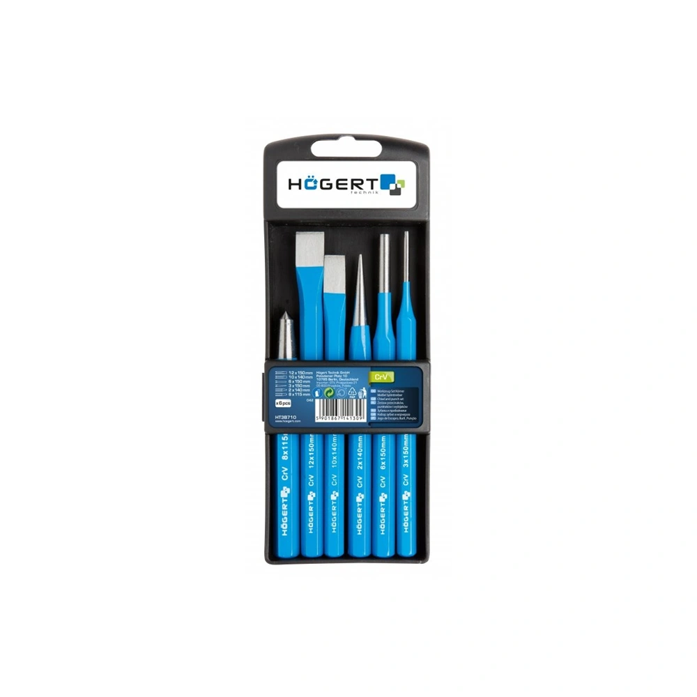Véső és pontozó készlet, 6 része,s, HÖGERT HT3B710  / RENDELÉSRE