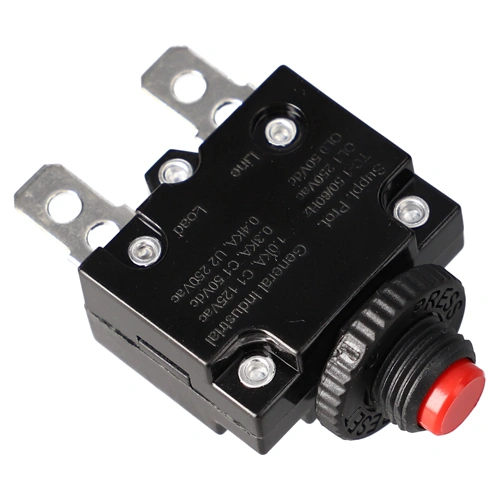 10A/250V 30x15mm Beépíthető túlterhelés és zárlat elleni védelem, reset gomb (univerzális)